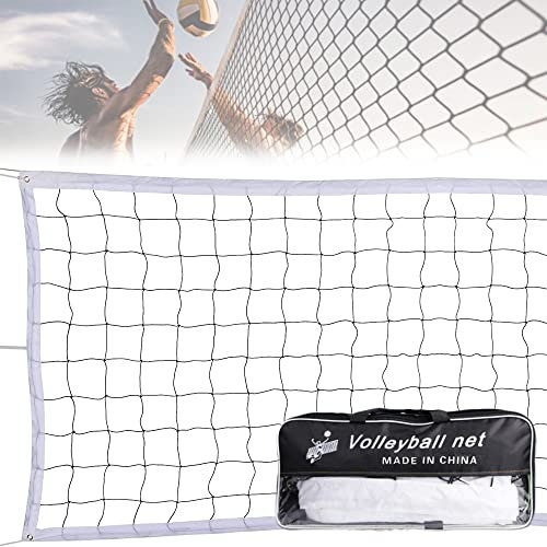 Rete da pallavolo professionale di ricambio con borsa portaoggetti - Rete da pallavolo da allenamento standard 31 piedi x 3 piedi per spiaggia, piscina, cortile della scuola, cortile, sport