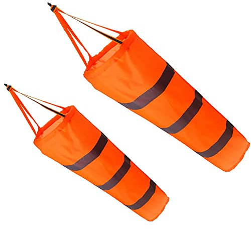 2 Stück 76,2 cm Windsack-Socken-Tasche mit reflektierendem Gürtel für Außenbereich, Flughafen, Bauernhof und Park