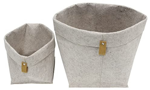 FRANK FLECHTWAREN Filztasche Pure, 2er Set, Maße: 22 x 22 x 23 cm, 30 x 30 x 34 cm