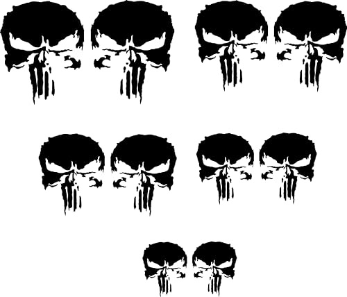 Totenschädel Sticker Motorrad Totenkopf Skull Sticker Motocross Schädel Set Blut Motorrad Wohnmobil (Glanz Schwarz)