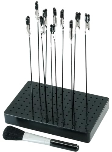 ciciment Spray Paint Clamping,Painting Stand Base and 10pcs Alligator Clip Airbrush Kit for Hobby Modeling Tool DIY Memo, Photo, Card