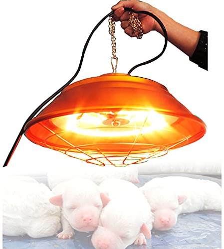 Lampada Riscaldante A Infrarossi, Lampada Riscaldante Cuccioli Canili Agnelli Anatroccoli, Lampada Riscaldante Alogena per Riscaldamento Invernale Animali Domestici, 350w/550w, Ideale per Allevament