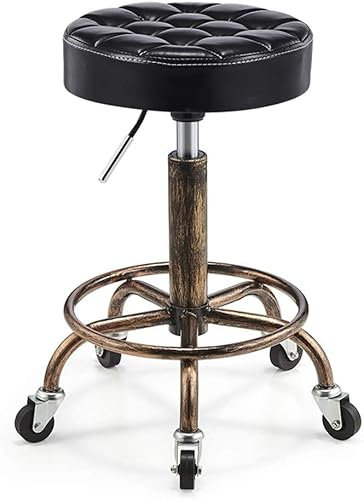 NEAFP Drehhocker, Stuhl, höhenverstellbar, Retro-Barhocker, Industrie-Stil, er kann Riemenscheibe bewegen, Schönheitshocker, Metall, Eisen, Kunsthocker, Arbeitsbank, Friseur, Bekleidungsgeschäft,