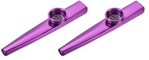 MECCANIXITY Kazoo Musical Instrument Aluminum Alloy Purple with Flute Diaphragm for Party Guitar Ukulele Violin Piano Keyboards Pack of 2