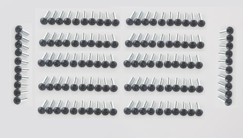 Fugedox 120 PCS # 6 x 3/4 Dome Head Phillips Wood Screw, Sheet Metal Screws, Zinc plated, Black heads