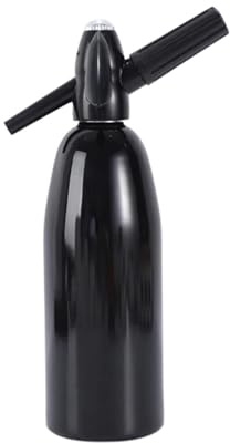 1 l Soda Siphon Maker Aluminium Soda Siphon Flasche Manuell hausgemachte Soda, Mojitos, Gin Fizz Cocktails und Wein Spritzer, schwarz