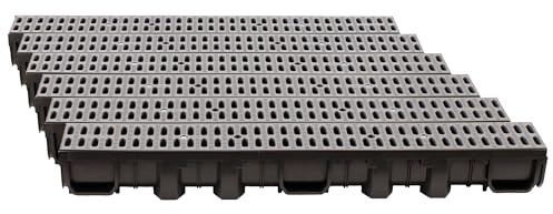 ScarMaxx 6m Canaletta scolo Acqua piovana A15 Altezza 115 mm - Griglia scolo Acqua piovana Set Completo 13 x 600 x 11,5 cm Classico Grigio