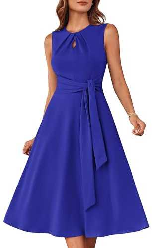 Women's Vintage 50s Swing A Line Rockabilly Dress for Cocktail Party Prom Royal Blue XL