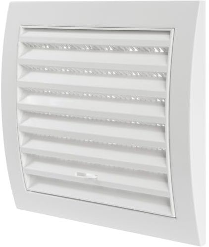 Repa Market White Adjustable Ventilation Grill - Louvered Air Vent Covers for Walls, Ceiling Outside and Inside - 153 x 148 mm / 6 x 5.82 Inch - Bathroom Ventilation Cover with Mesh Screen