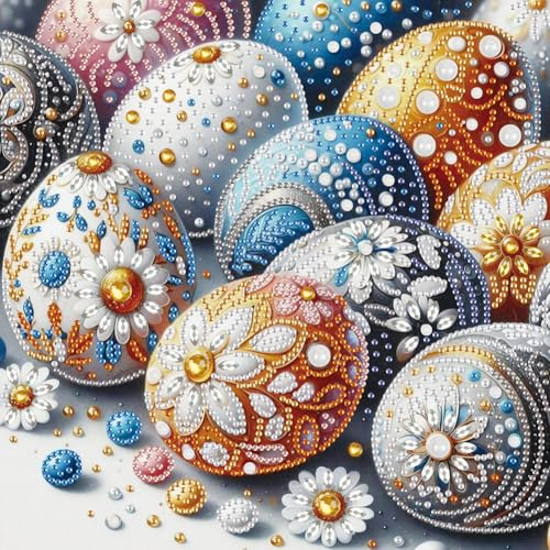 Generisch 5D DIY Diamond Painting Ostereier, Ostern Diamant Malerei Set, Ostern Diamant Painting Kit für Erwachsene Anfänger, Basteln Ostern für Osterdeko Personalisierte Ostern Geschenk