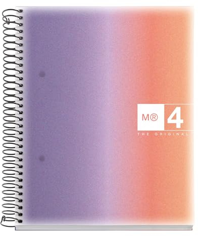 Miquelrius - A5 Notizbuch, Einband aus Polypropylen, 120 mikroperforierte Blätter, Gittermit 4 Farben für die Organisation, 70 g/m² extra mattes Papier, 2 Heftlöcher