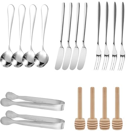 Bkljkf Ensemble de fourche et cuillère, ensemble d'argenterie martelée | Ensemble de couverts de couverts de couverts en acier inoxydable de 18 pièces,Fournitures de maison et de jardin pour les fêtes