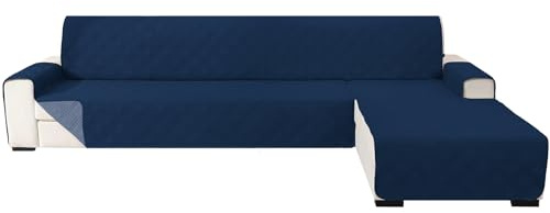 Ystyle Sofa Überzug L Form 2 Sitzer Reversibel, Sofaschoner Waschbar, Couch Bezug Mit Armlehne, Sofabezug Für Katze Hunde, Ecksofa Bezug Rechts/Links (210cm, Berliner Blau + Graublau)