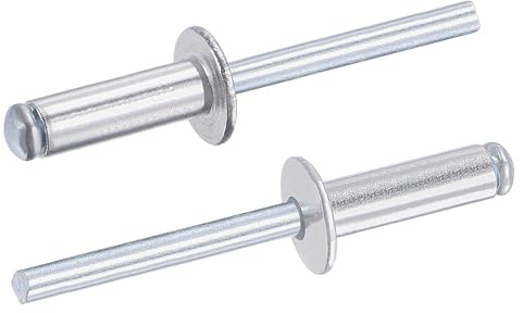 TA-VIGOR 50Pcs 6mm x 20mm Aluminium Blind Rivets, Open End Pop Rivets with Dome Head, Heavy Duty Pull Rivet for Metal Wood Plastic, Indoor Outdoor Fixings