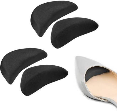 2 paia di cuscinetti per i piedi per i tacchi imbottiti per scarpe solette unisex traspiranti morbidi cuscinetti per le dita riduttori di scarpe cuscini per il tallone