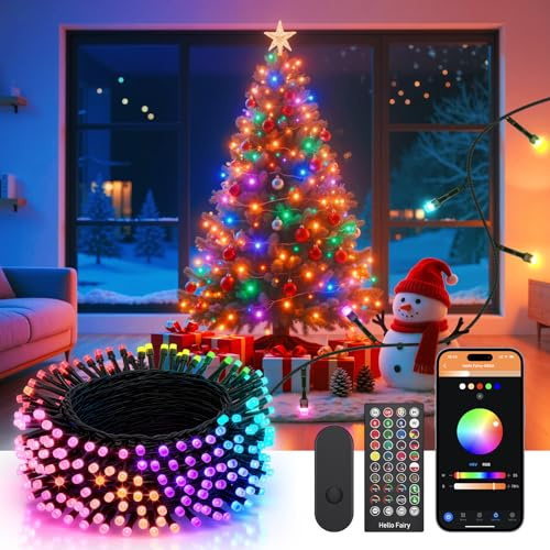 YAYZA! Luci Albero di Natale Smart 20m, 200 LED Luci Natalizie, 16M di Colori RGB, Controllo tramite App & Telecomando, per Interni ed Esterni IP44, Ideale per Albero di Natale, Feste e Decorazioni