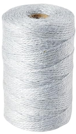 WANYI 1 Stück Jute-Schnur Kordel 100M pro Rolle Juteschnur Bunt Schnur Reißfest Kordelband 2mm Dicke Juteseil für Dekokordel, Geschenkverpackung, Handwerk(Grau)