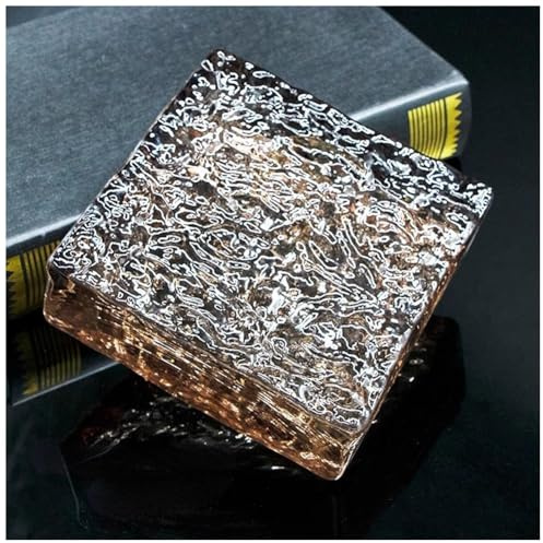 Zfmnoyev 1 Brique De Cristal Carrée, Transmission Lumineuse Et Intimité Assurées, Briques De Verre Colorées Isolantes Thermiquement pour Bars, Hôtels Et Bureaux(Brun,100x100x50 mm)