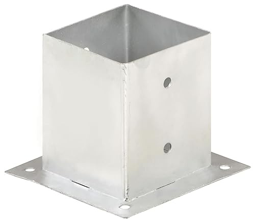 Genérico Anclajes para Postes 4 Unidades Metal galvanizado 121 mm,Bricolaje,Vallas de jardín,Postes de Cerca,145451