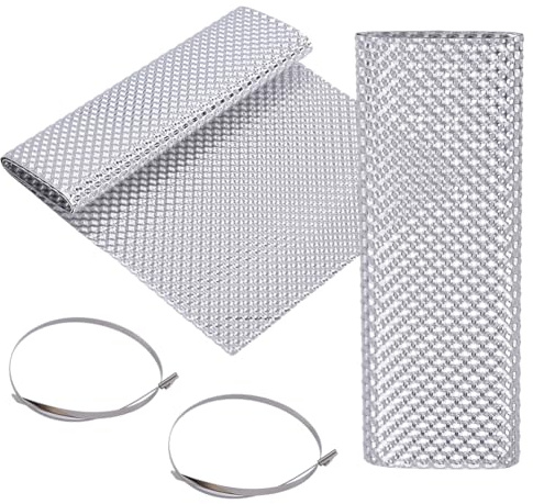 NBEADS Exhaust Heat Shield Automotive, 19.69x7.87 Inch Aluminum Heat Shield Sheet with 20 Pcs 304 Stainless Steel Multifunctional Cable Ties for Muffler Exhaust Wrap Pipe Underbody Protection