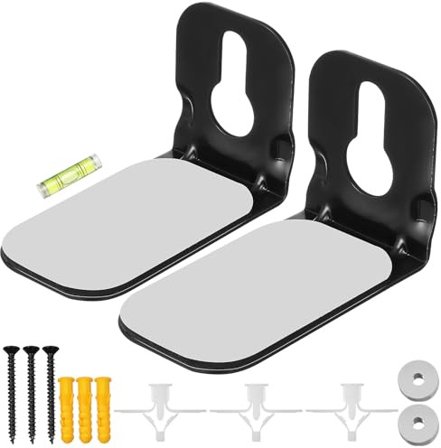 CALLARON Soundbar Wall Mount Bracket Universal Soundbar Shelf Bracket with Adhesive Space-Saving Wall Mounted Speaker Holder Secure Audio Rack for Tv Audio Setup 1 Pair
