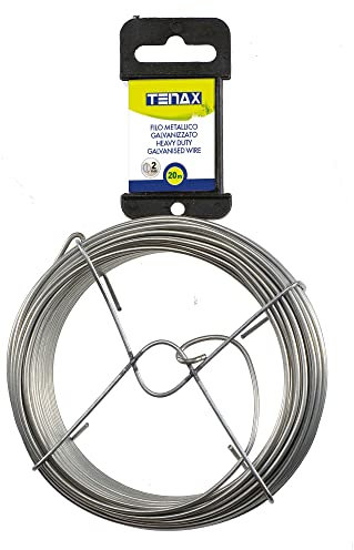 tenax Filo di Ferro zincato, Argento, Lunghezza 20 m - Diametro 2 mm