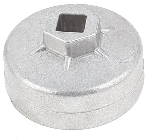 sourcing map 14 Flöten 65mm Ölfilterschlüssel Stahl Ölfilterkappen Satz Ölfilter-Werkzeug Silber