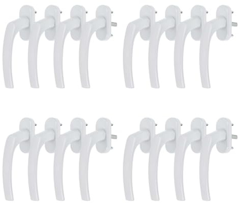 16 x Alu Fenstergriff in Weiß RAL 9016 - Stiftlänge 30mm
