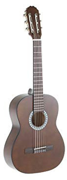 GEWA Konzertgitarre, Gitarre Basic, Korpus Linde, Griffbrett Pakkaholz, verchromte Mechaniken, 1/2 walnussfarben