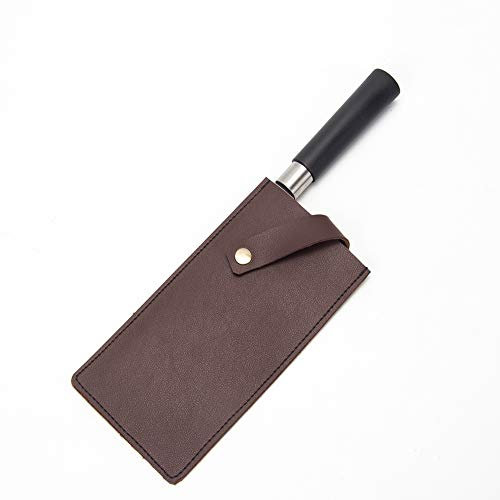 HERSENT PU Leather Meat Cleaver Sheath, Waterproof Wide Knife Protectors, Durable Butcher Chef Knife Edge Guards, Heavy Duty Cleaver Covers (Dark Brown -PU Leather)