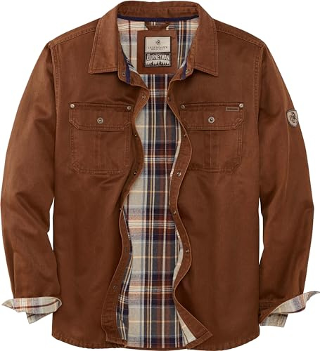 Legendariska Whitetails Journeyman skjortjacka, flanellfodrad shacket för män, vattentålig rock robust höstkläder, kopparrost, L