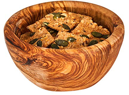 levandeo Schüssel ca. 12x4cm Schale Holz Olivenholz Holzschale Salatschüssel Natur Unikat Tischdeko Brotschale Snackschale