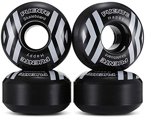 JHKJ 4 Stück Skateboard Wheels 52Mmx32mm 95A Mit Lager - Glatter Ruhigere Fahrt Skateboard Ersatzräder Longboard-Rad Rollen Longboard Ersatz Rader,Schwarz