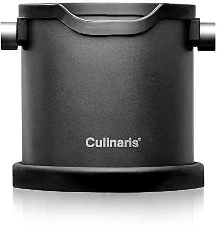Culinaris - Caja de batir café café Knock Box de acero inoxidable - Caja de golpear - Accesorios para cafetera (negro mate)