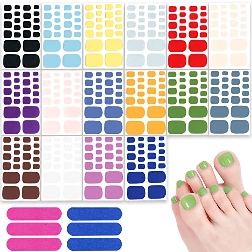 352pcs 16 ark färg nagel klistermärken, Nail Art Stickers Full Wraps, Nagellack Wraps Klistermärke, Klistermärken i enfärgade naglar, 6 av manikyr nagelkonstverktyg HOINCO