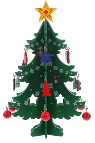 Cabilock Holz Weihnachtsbaum Mini Deko Tannenbaum Mit Led Beleuchtung 6.3 Zoll Tisch Weihnachtsdeko Für Zuhause Und Büro Saisonale Wohnaccessoires
