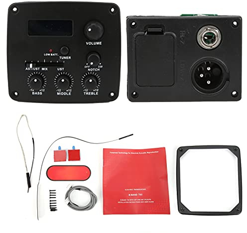 Akustikgitarre Pickup Kit Piezo Pickup Elektronisches Stimmgerät Spielbrett Akustikgitarre Teile T65 Schwarz