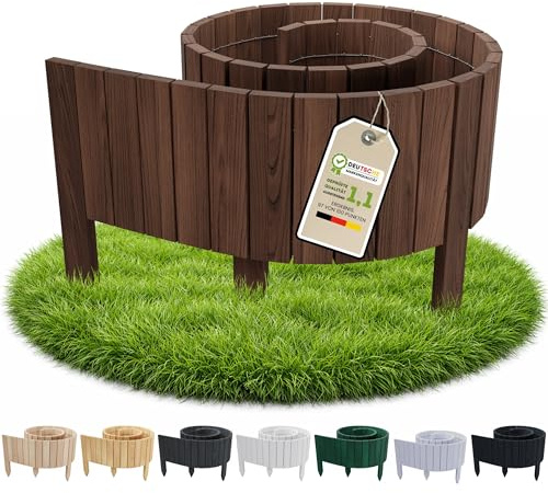 Floranica Bordo Giardino Flessibile 30 x 200 cm Marrone scuro Bordi Aiuole Legno Bordura per Giardino Rollborder Palizzata