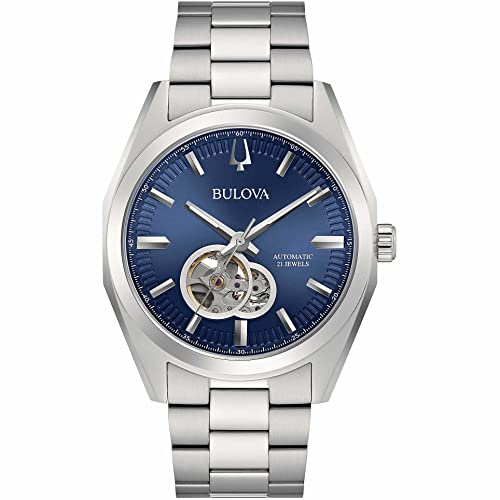 Bulova Herren Automatik Armband-Uhr aus Edelstahl mit Edelstahl Band - Surveyor - 96A275