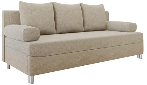 Mirjan24 Schlafsofa Dover mit Bettkasten (Matana 17) | 3-Sitzer-Sofa mit Schlaffunktion und Kissen-Set für entspanntes Sitzen und komfortables Schlafen