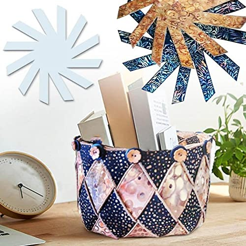 FACULX Korbvorlagen zum Nähen, Woven Spiral Aufbewahrungskorb Vorlage, Acryl Quilting Vorlage Nähmaschine Lineal DIY Patchwork Werkzeug