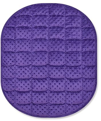 TONGDADA Weighted Lap Blanket 7lbs for Adult,Perfect for Relaxation, Lounging, Napping, Sleeping & Travel,Luxury Minky Weighted Body Blanket,Weighted Throw Blanket-Violet Minky Dot, 29 x 24