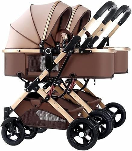 Standardkinderwagen Zwillingskinderwagen, faltbare Kinderwagen, Kinderwagenwagen, doppelter abnehmbarer Kinderwagen, nebeneinander, nur 8 kg, kompakter Reise-Kinderwagen