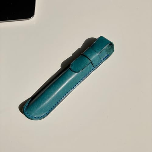 Ein Etui für Montblanc Stifte aus echtem Leder Füllfederhalter Kuli Etui Leder Stifteetui Für 1 Stift Stiftetui mit Klappe Personalisiertes leder Etui (Turquoise Art Maya)