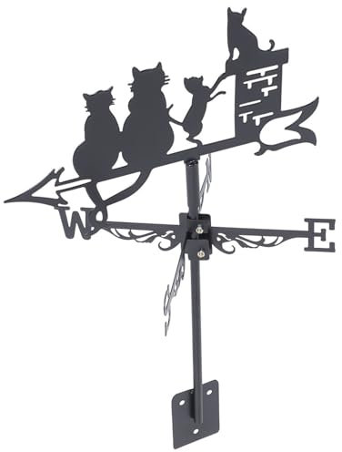 Mobestech Katzen Windfahne Aus Edelstahl Wetterhahn Für Garten Terrasse Windrichtungsanzeiger Mit Kreativem Design Robuste Dekoration Für Haus Garage Scheune Für Kreative Gartenprojekte