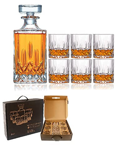 Ensemble De Verres À Whisky De 2/4/6 Verres À L'Ancienne En Cristal, Cadeau Pour Boire Du Scotch, Du Bourbon, De La Liqueur, De La Vodka, Du Malt, Du Cognac, Cadeau Pour Petit Ami (Lot De 6 Tasses)