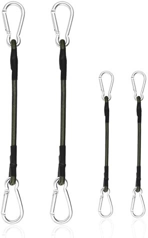Spanngummi mit Karabiner, 4 Stück Expander mit Karabinerhaken, 30 und 60 cm Gepäckspanner Gummispanner Extra Stark Spanngurte mit Haken für Gepäck Camping Reisen