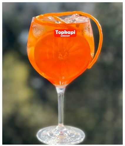 Topkapi elite Aperol Lot de 2 verres à spritz Aperol - Taille XXL - Passe au lave-vaisselle - Verre en cristal sans plomb - Résistant à la casse - Brillant et transparent - 630 ml