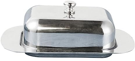 KICHOUSE Plateau De Conservation De Beurre Acier Inoxydable Avec Couvercle Boîte De Rangement Pour Fromage Et Desserts Idéale Pour Cuisine Et Restaurants