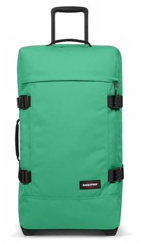 EASTPAK Tranverz M Koffer 78L (67 x 35,5 x 30 cm), mittelgroßer Reisekoffer mit Rollen, leichtes Gepäck mit 2 Fächern, Teleskopgriff & TSA-Schloss - GEM Green